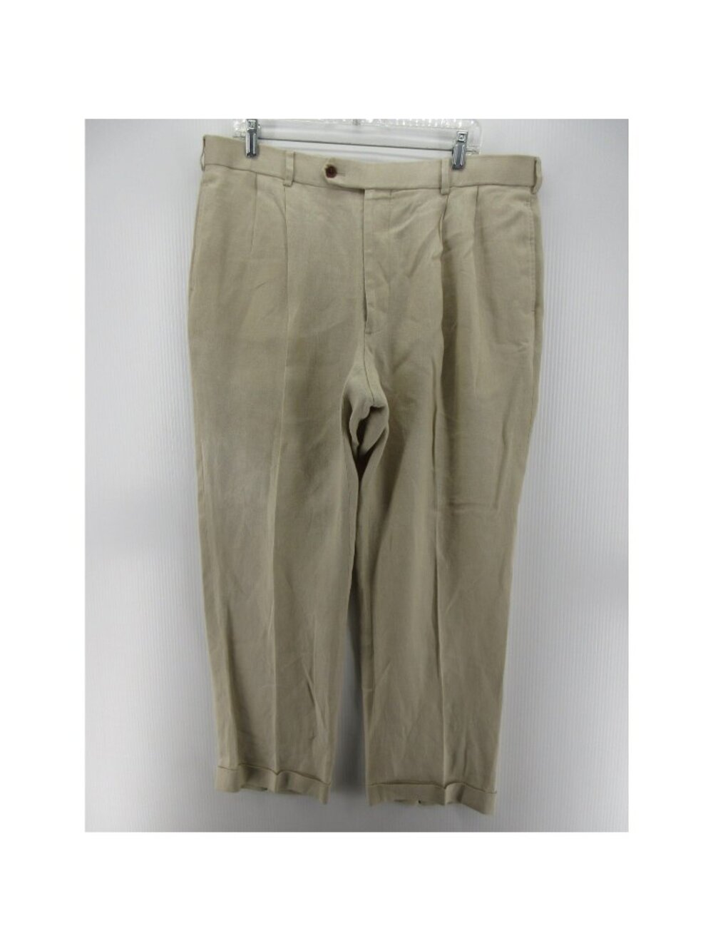 Brooks Brothers Pants 38X30 Irish Linen Pleated Cuffed Trousers Preppy